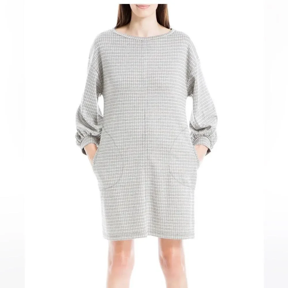 Max Studio Mini  Dress Womens Size Small  Pockets Long Sleeve NWT